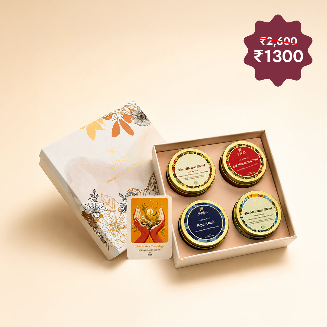 Himalayan Rituals Tea &amp; Soy Wax Candle Gift Box (Candle &amp; Tea Set)