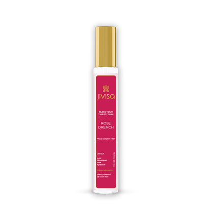Front image of 10ml Rose Drench Himalayan Rose Water Mist Steam Distilled - JiViSa with white background