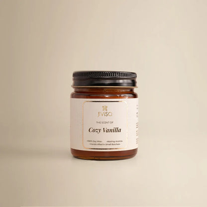 JiViSa The Scent of Royal Oudh candle – 100% soy wax, handcrafted in small batches, 90gm amber glass jar