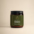 JiViSa Himalayan Lemongrass Handcrafted Soy Wax Candle 180gm in an amber glass jar with a Black tin and green label. The label reads: "JiViSa Wellness From The Himalayas, THE SCENT OF Himalayan Lemongrass, Handcrafted 100% Soy Wax Candle, Healing Aroma".