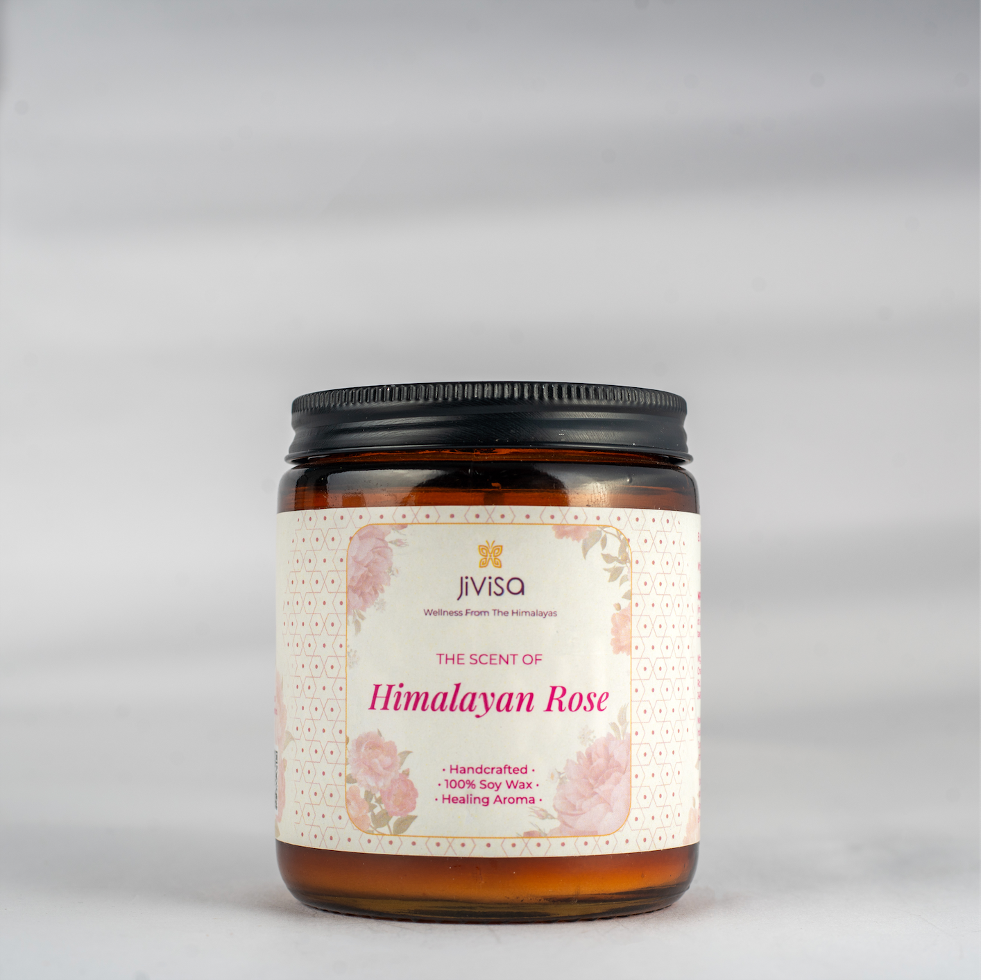 Rose Soy Wax Candle IN Glass Jar