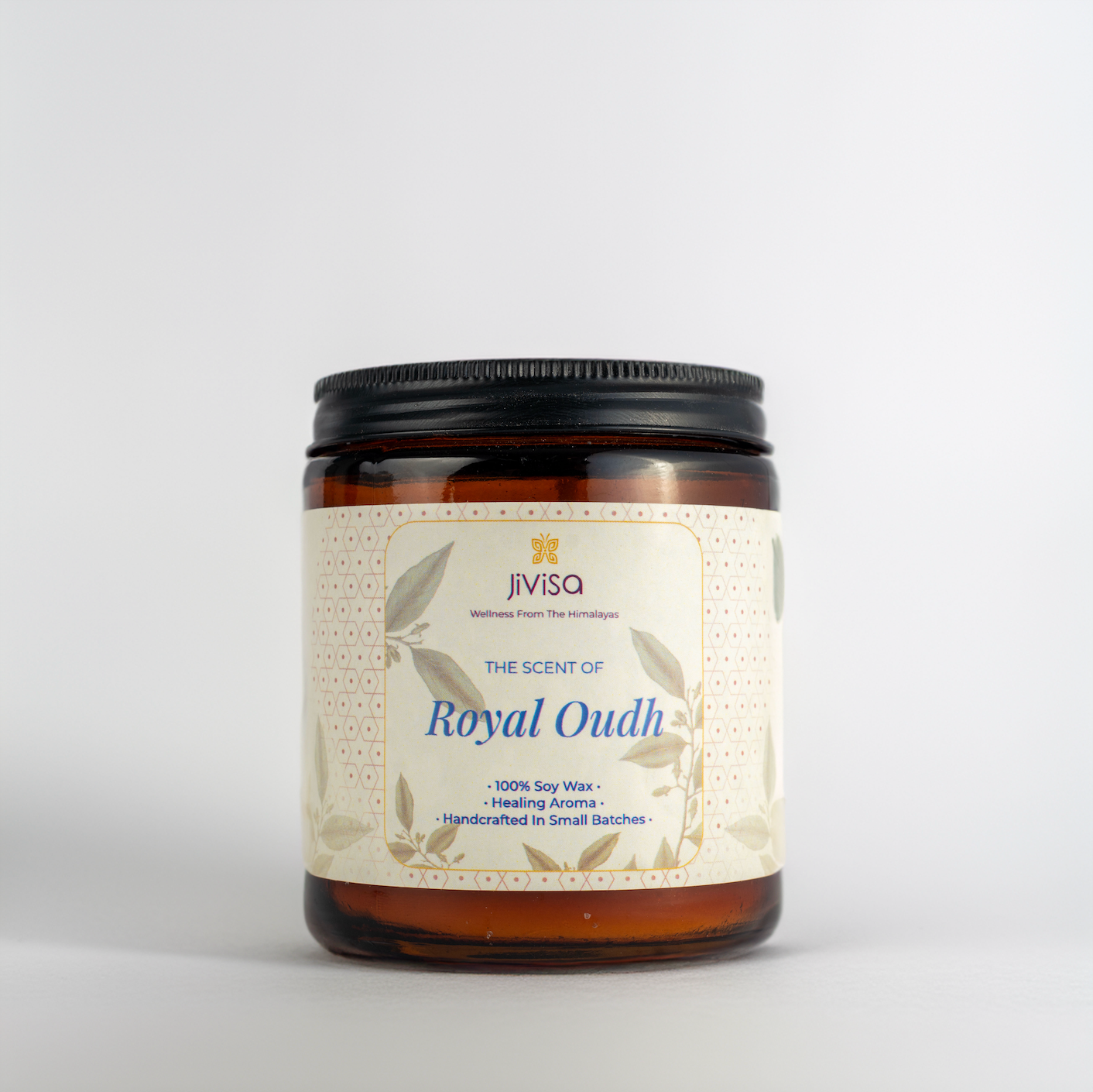 Royal Oudh Glass Jar Premium Soy Wax Candle