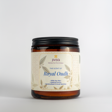 Royal Oudh Glass Jar Premium Soy Wax Candle