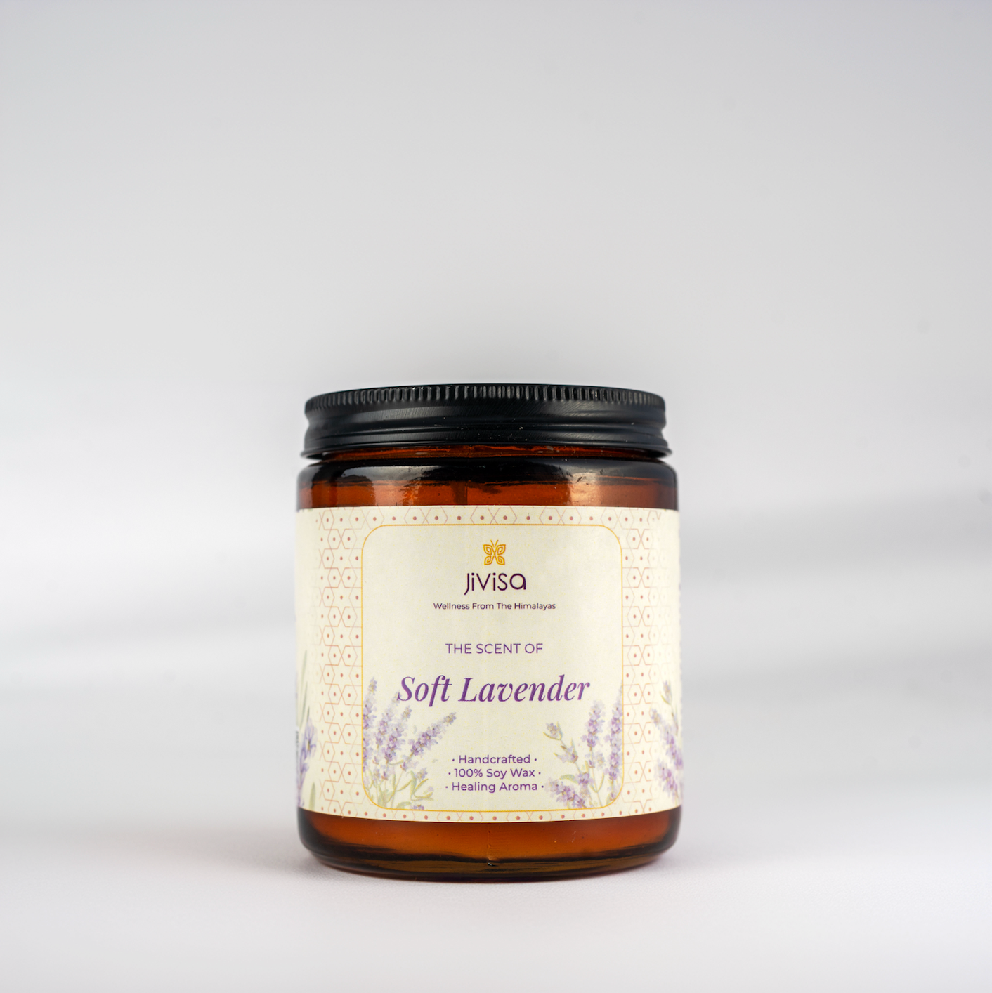 Soft Lavender Glass Jar Premium Soy Wax Candle