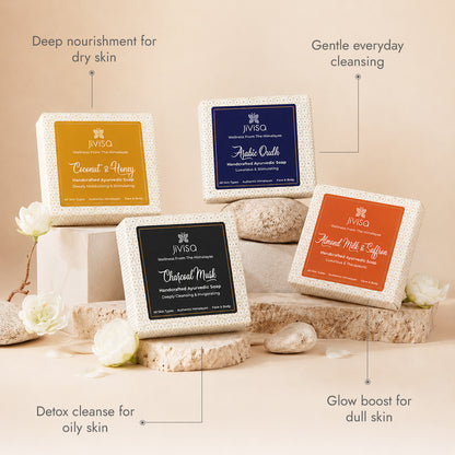 100% Ayurvedic Handmade Soaps (4 x 100g)