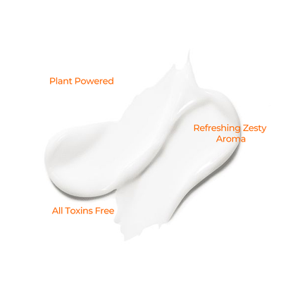 Image focuses on JiViSa Tarang Lustre Hair Conditioner a white cream placed against a clean white background. Text overlays highlight key features: Plant Powered, Refreshing Zesty Aroma and All Toxins Free.