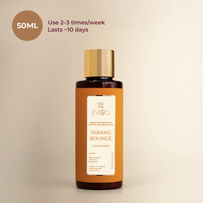 JiViSa Tarang Bounce hair cleanser, 50ml — Use 2 to 3 times weekly, lasts about 10 days