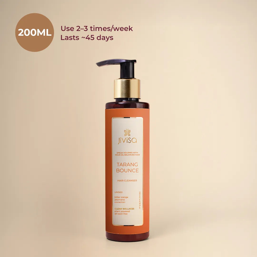 JiViSa Tarang Bounce hair cleanser, 200ml — Use 2 to 3 times weekly, lasts about 45 days