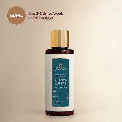 JiViSa Aranya Lustre Hair Conditioner 50ml Bottle with Usage Guideline - Use 2-3 Times a week, Lasts 10 days