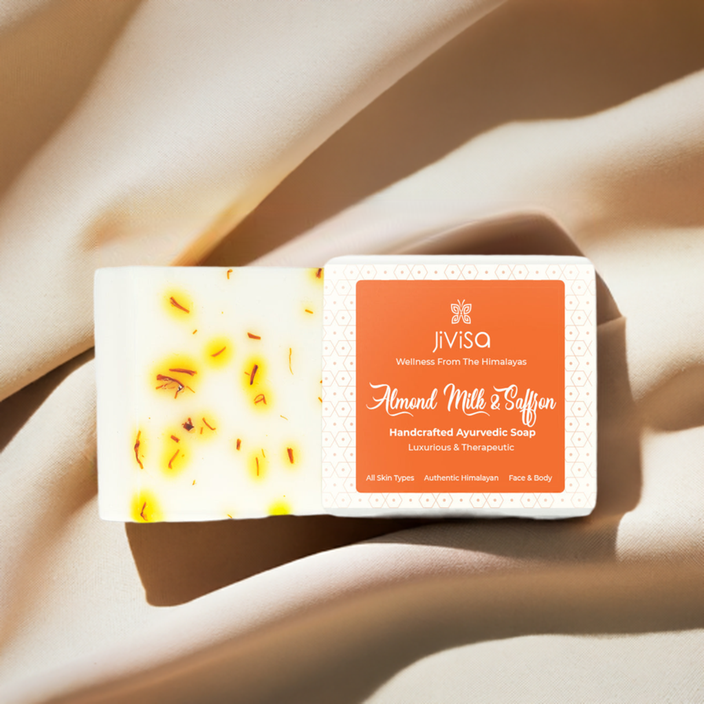 Almond Milk &amp; Saffron Handcrafted Ayurvedic Soap - JiViSa