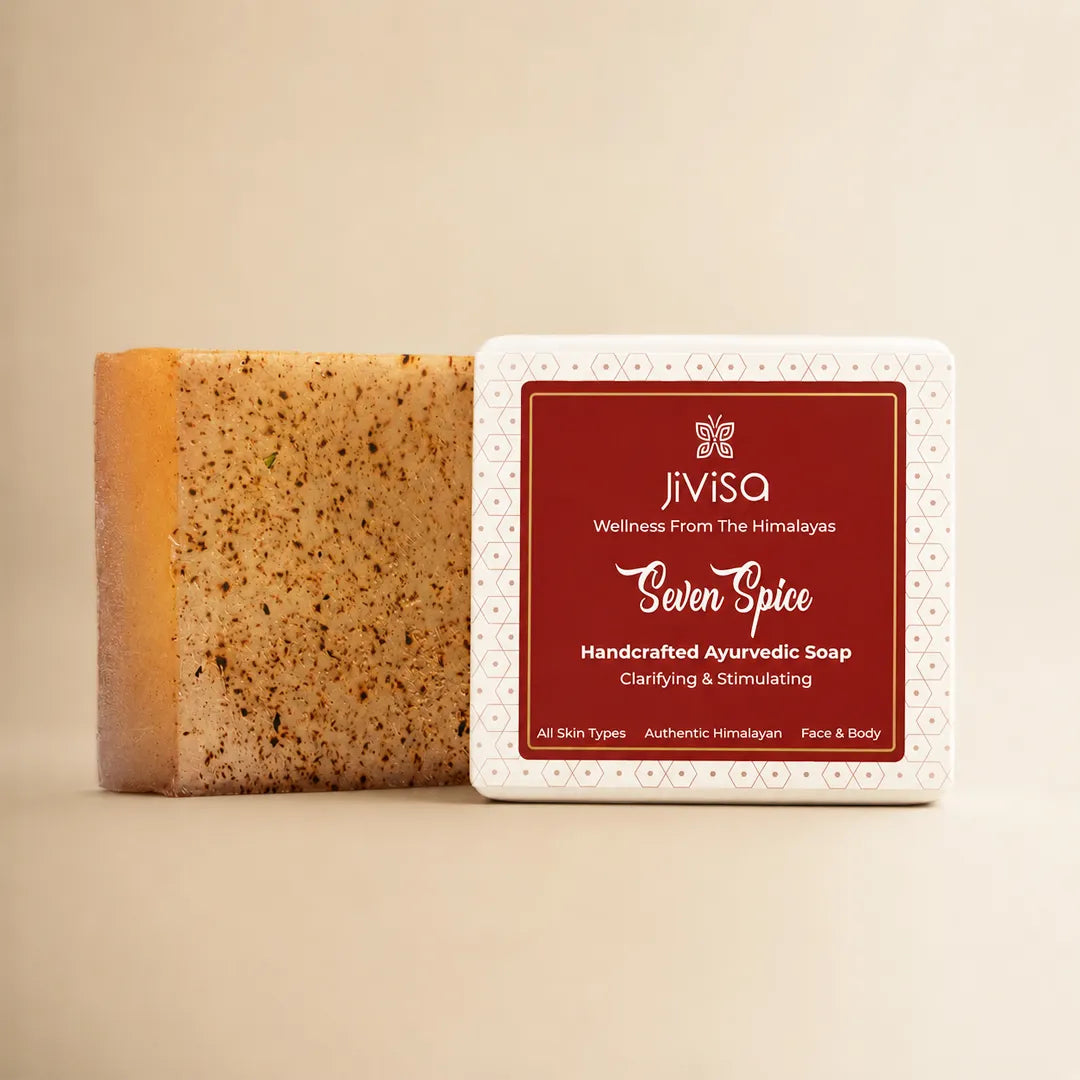 Jivisa Seven Spice Handcrafted Ayurvedic 100GM Soap bar for face and body, all skin types