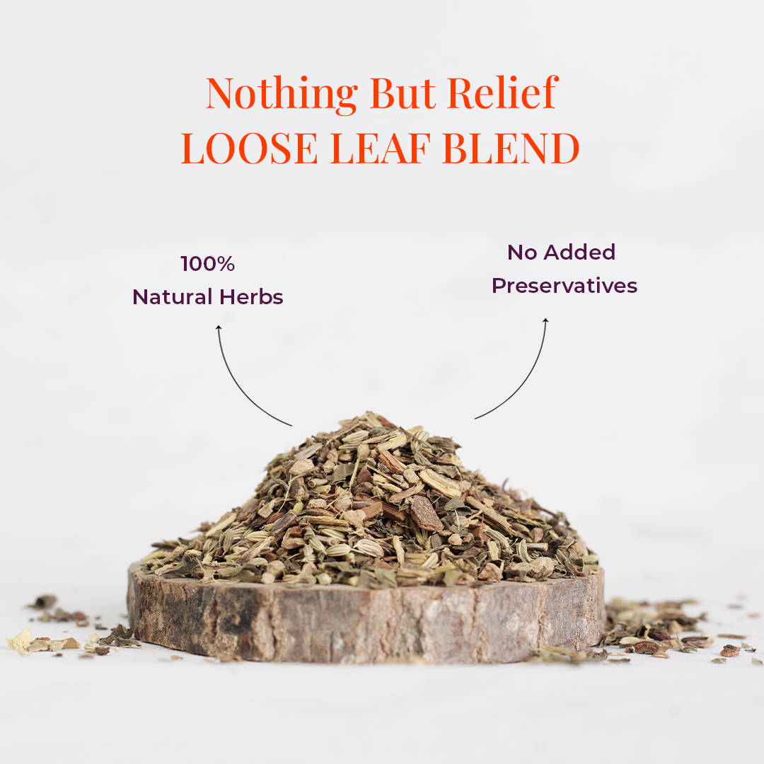 Loose leaf Ayurvedic herbal tea blend made from 100% natural herbs with no added preservatives.