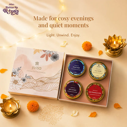 JiViSa Himalayan Light soy wax candle gift set made for cozy evenings and quiet moments.