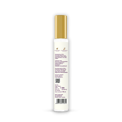 back image of Vetiver Drench Face &amp; Body Mist 10ml JiViSa-bottle on white background 